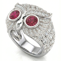 Hip Hop Owl Ring – Fully Iced Round Diamond Pavé Statement Ring