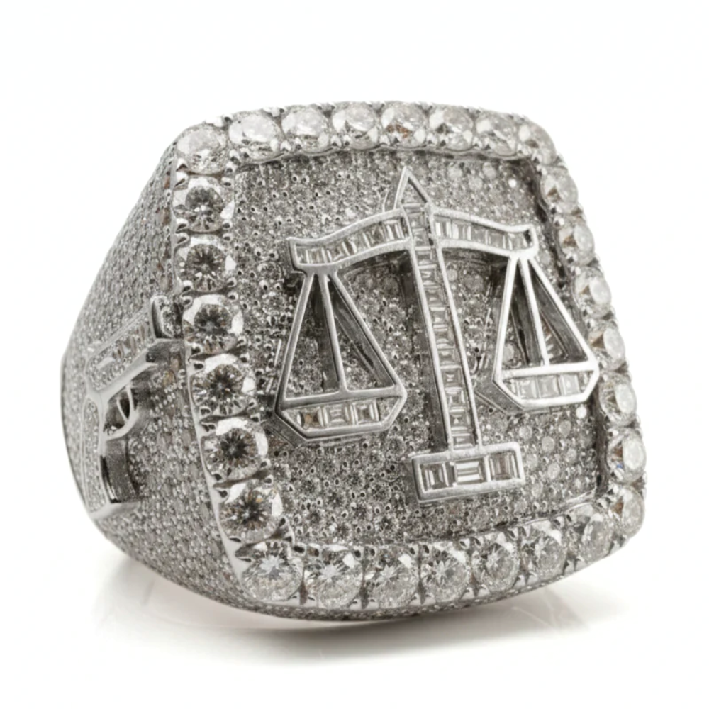 Justice Scale Iced Out Ring