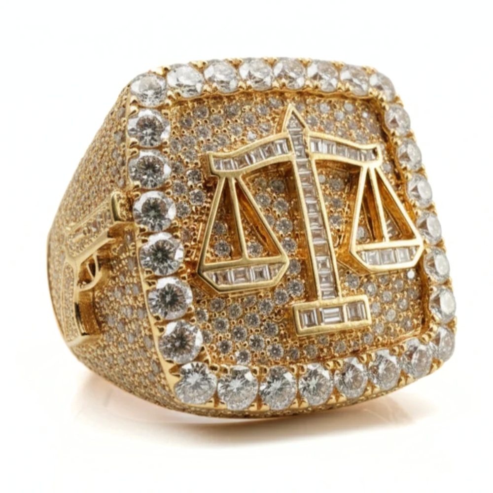 Justice Scale Iced Out Ring