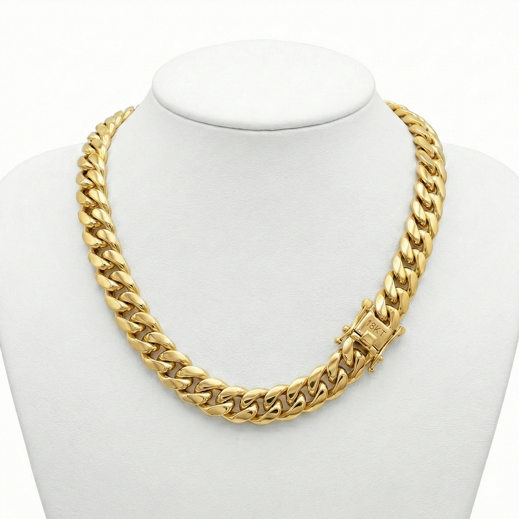 10MM Solid Gold Cuban Link Chain – 18K