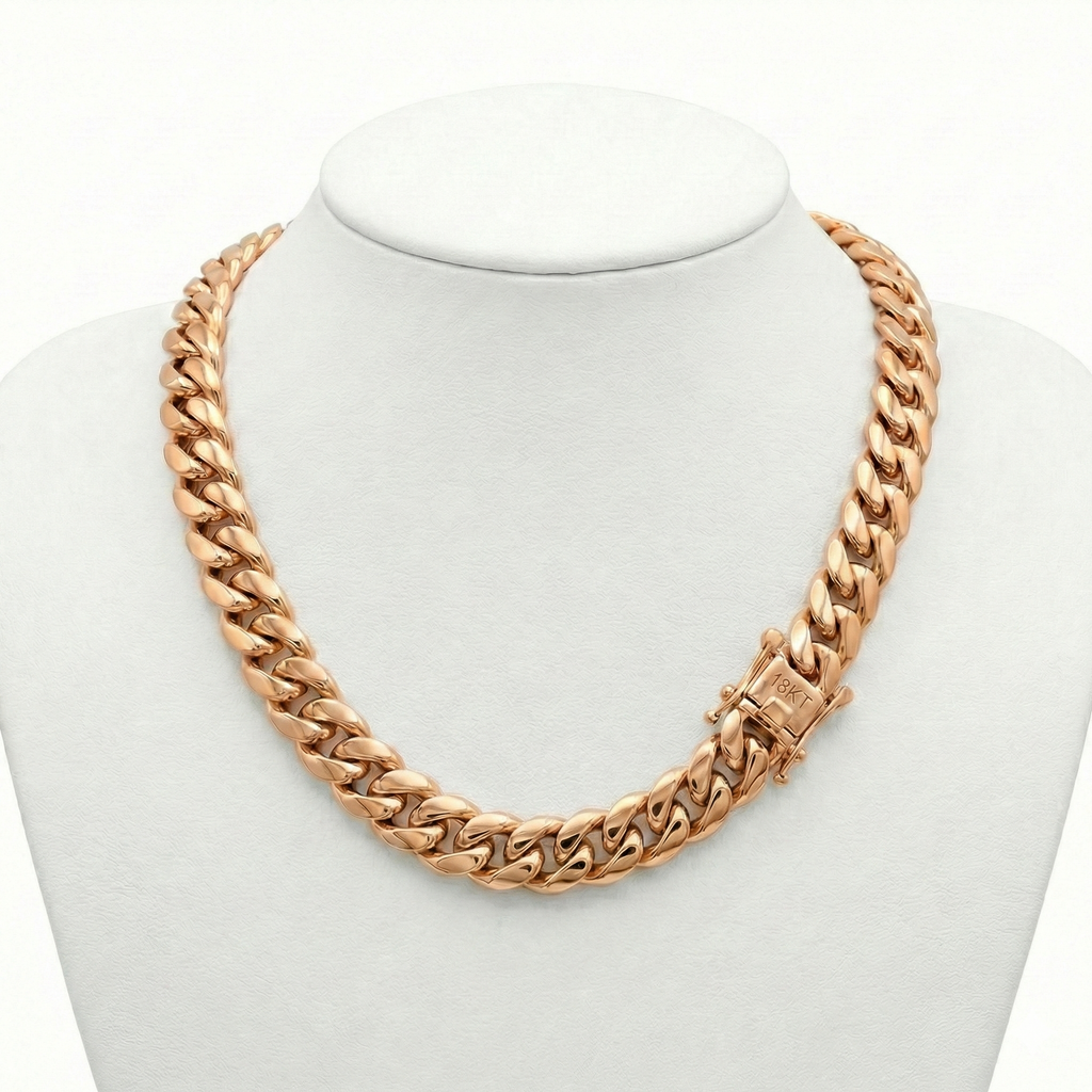 10MM Solid Gold Cuban Link Chain – 18K