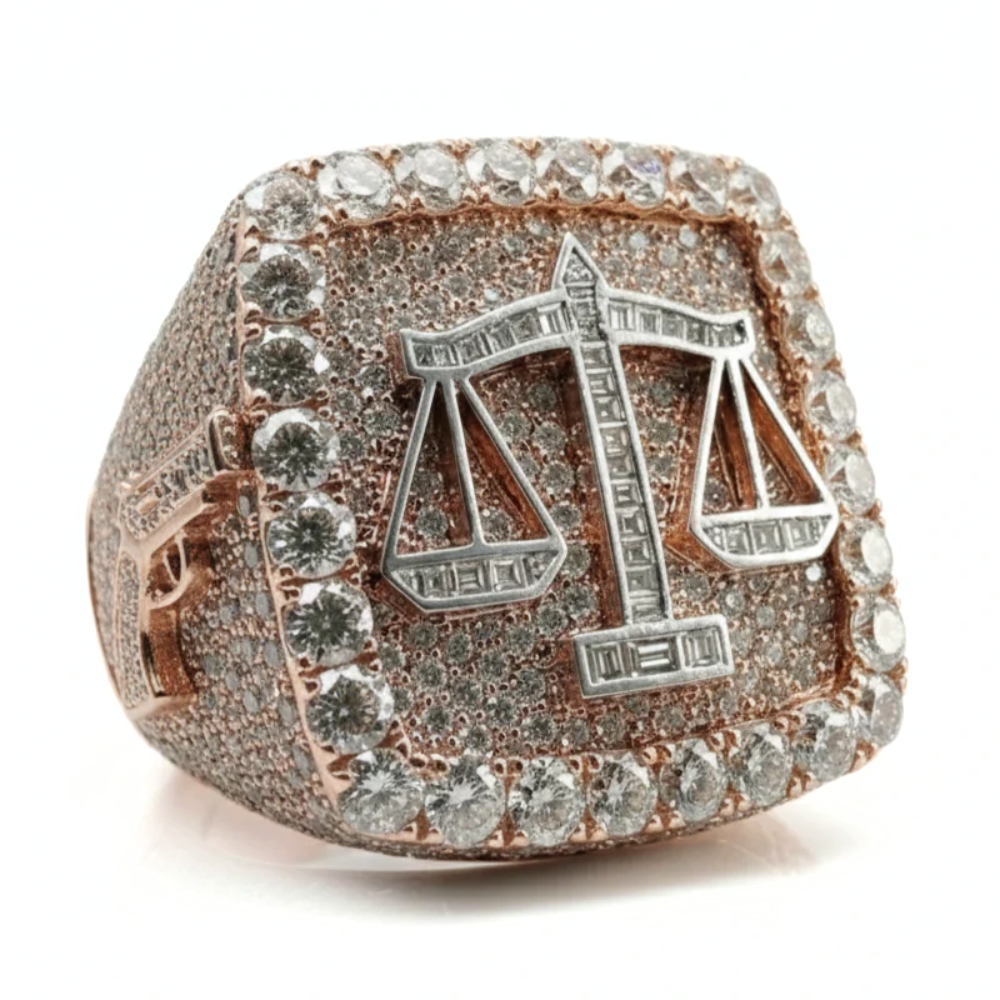 Justice Scale Iced Out Ring