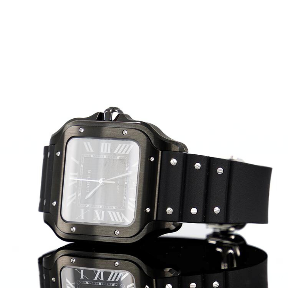Cartier Santos 39.8mm Black Steel Automati