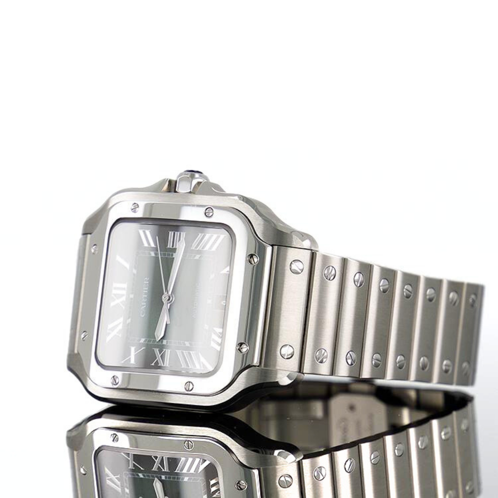 Cartier Santos 39.8mm Steel Green Dial Automatic