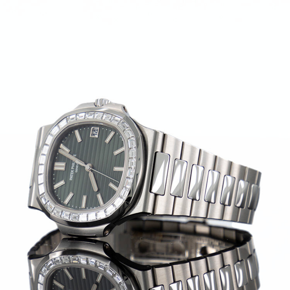 Patek Philippe Nautilus Green Dial Diamond Bezel 40mm