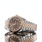 Rolex Datejust 41 Chocolate Diamond Dial Fluted Bezel