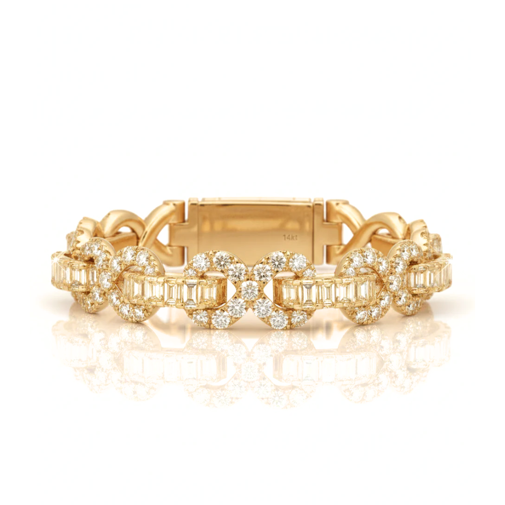 Luxury Infinity Bracelet with Baguette Diamonds | Rapper Jewelry