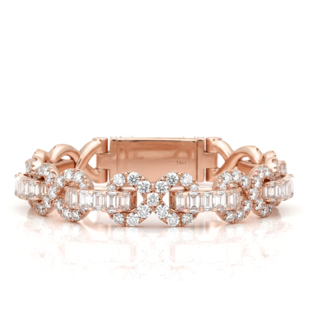 Luxury Infinity Bracelet with Baguette Diamonds | Rapper Jewelry