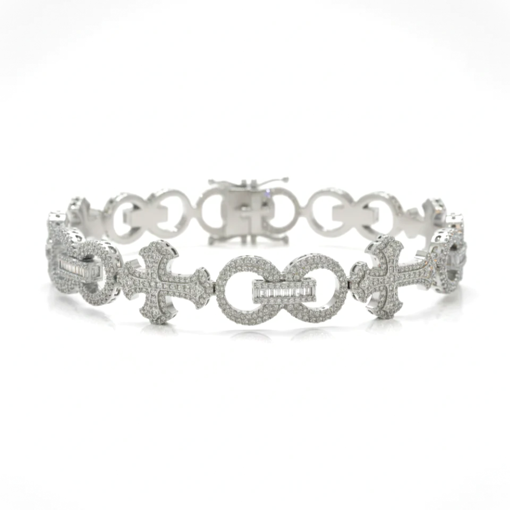 Iced Out Gothic Link Bracelet – Natural Diamond Hip Hop Jewelry