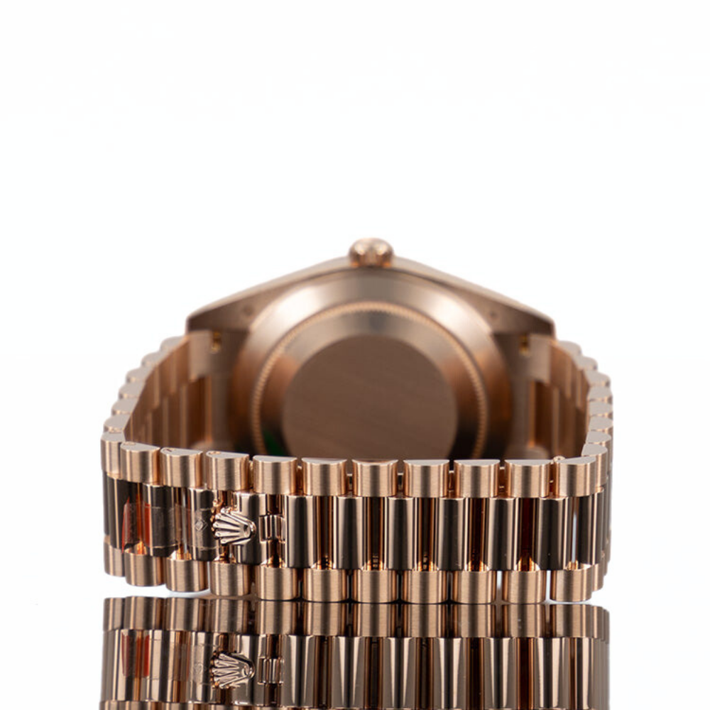 Rolex Day-Date 40 Rose Gold Olive Roman Dial