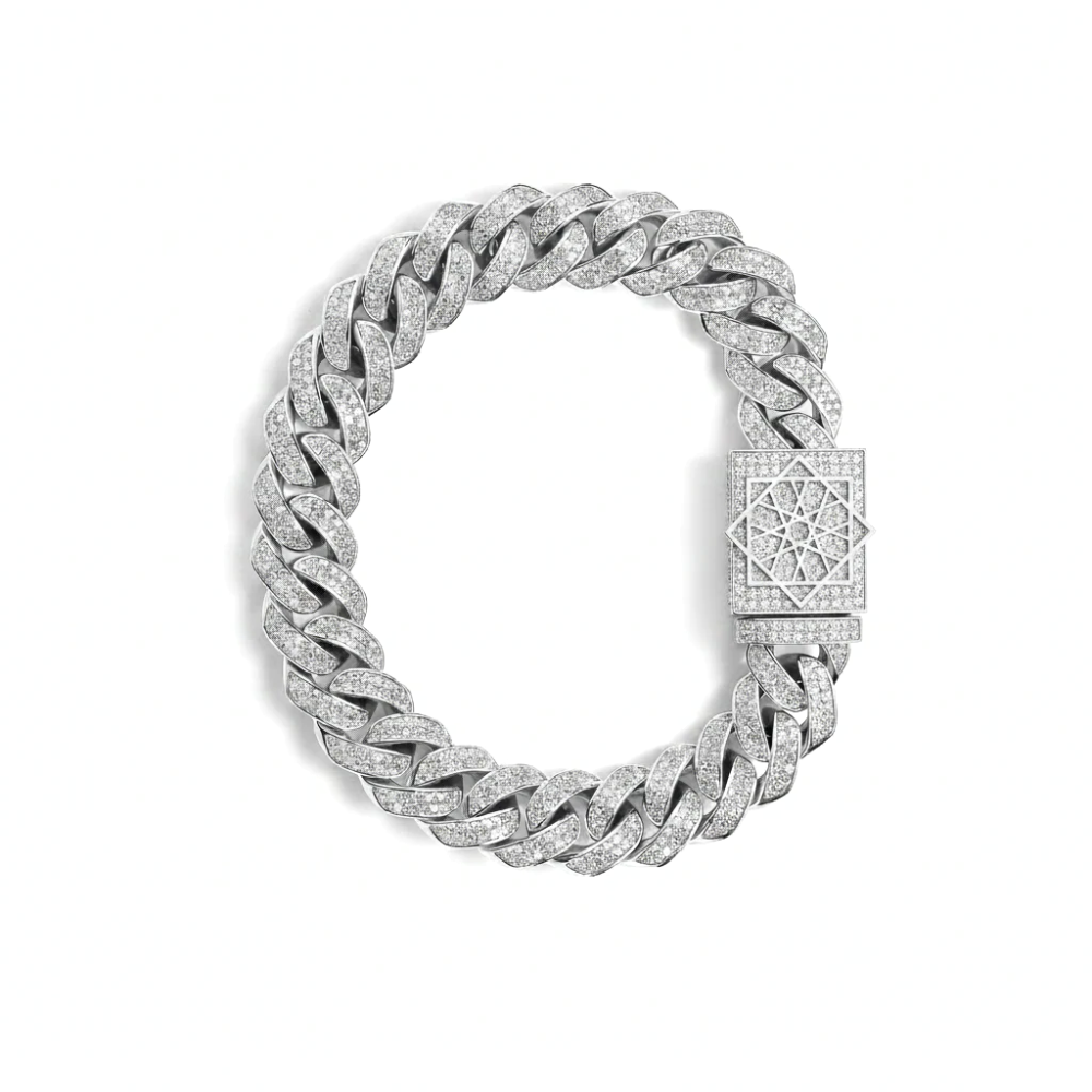 Miami Cuban Link Diamond Bracelet Yellow Gold Fully Iced
