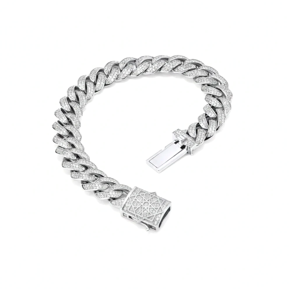 Miami Cuban Link Diamond Bracelet Yellow Gold Fully Iced