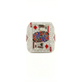 Iced Out King of Diamonds Card Ring Round Diamond Pavé
