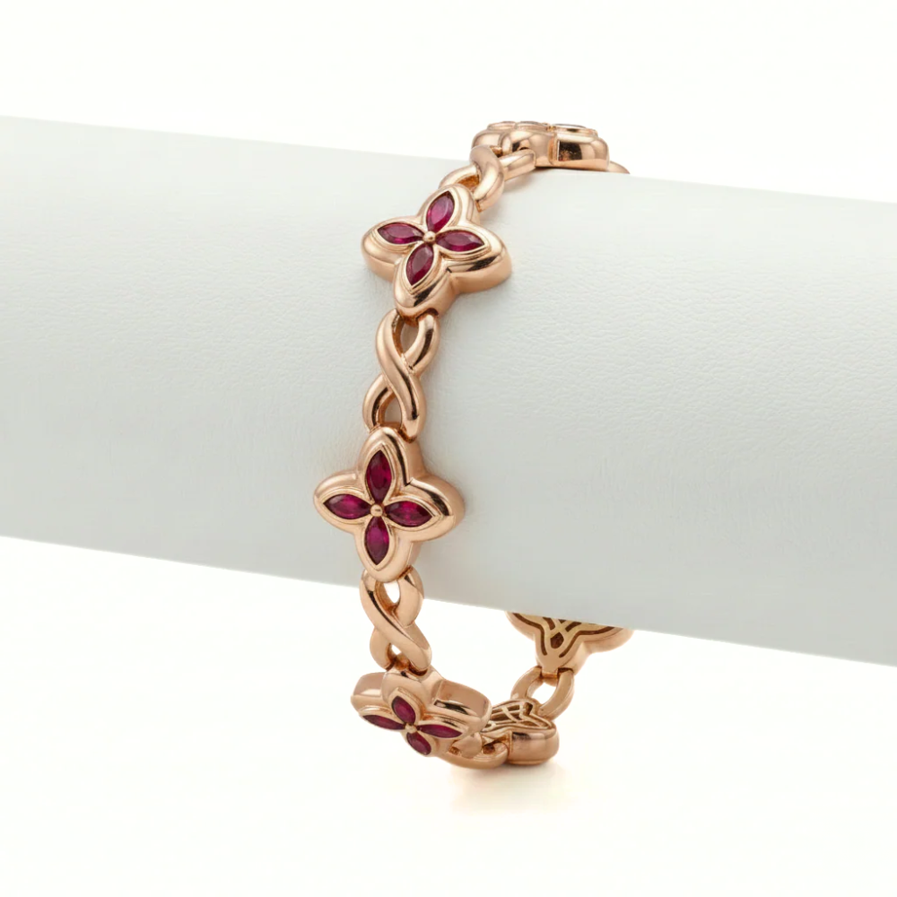 Marquise Cut Diamond Infinity Link Bracelet in Solid Gold