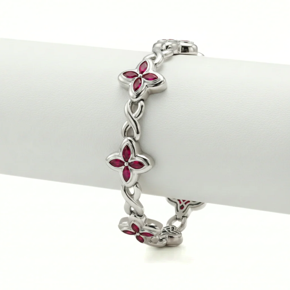 Marquise Cut Diamond Infinity Link Bracelet in Solid Gold