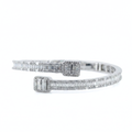 Baguette Crosswer bangle Iced Out Bangle