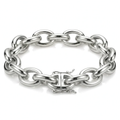 Solid 18K Gold Oval Cable Link Bracelet