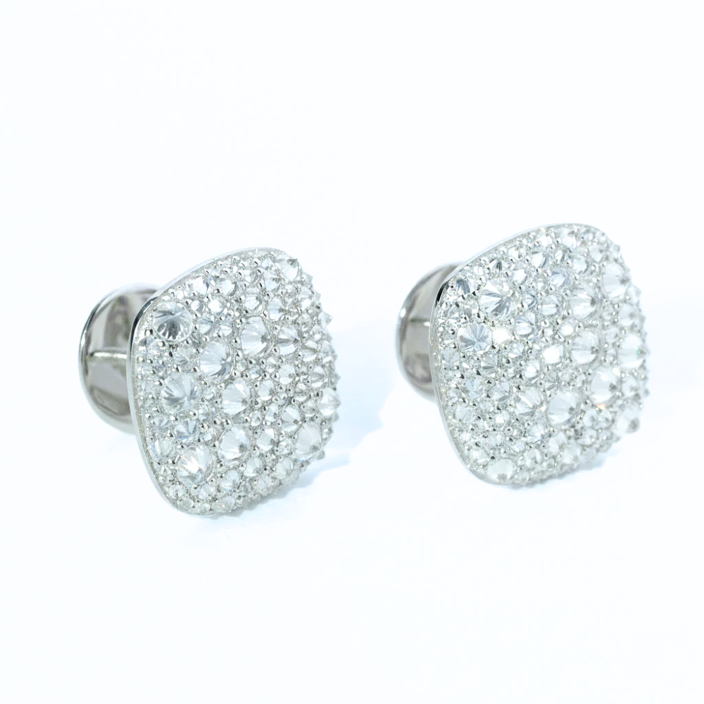 Natural Diamond Reverse Setting Squircle Stud