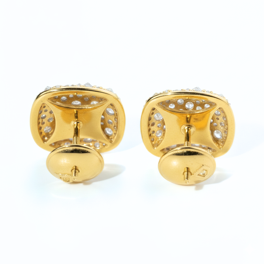 Natural Diamond Reverse Setting Squircle Stud