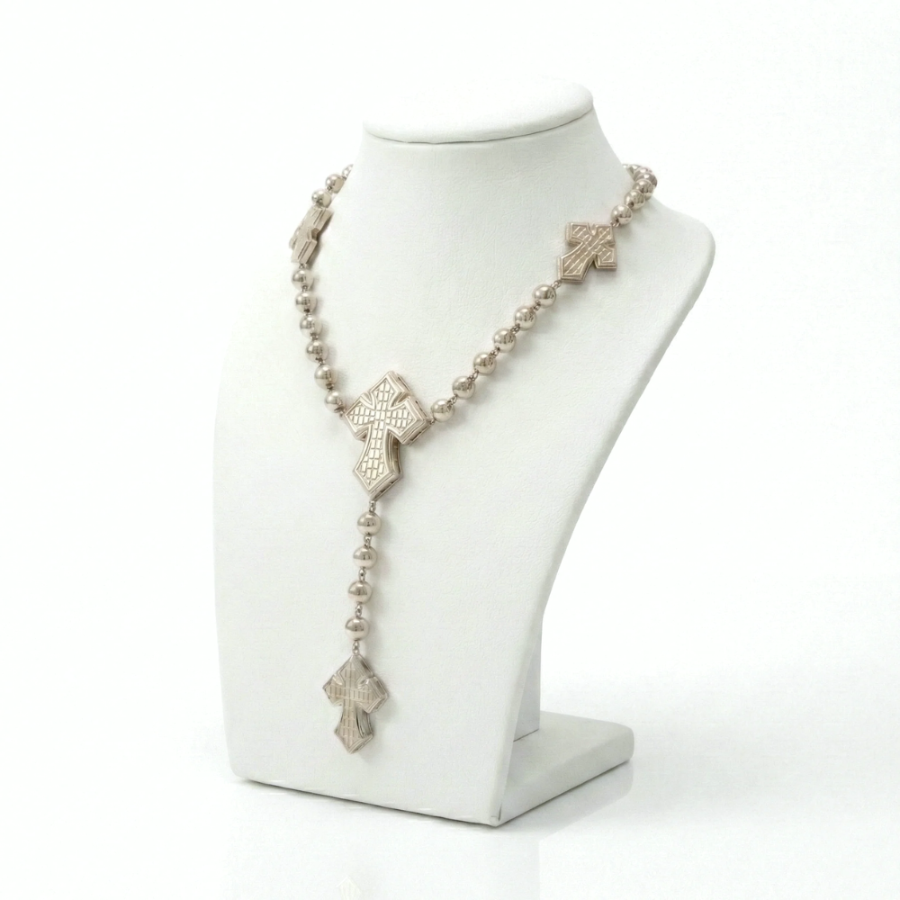 Luxury Streetwear Rosary Chain in Solid Gold