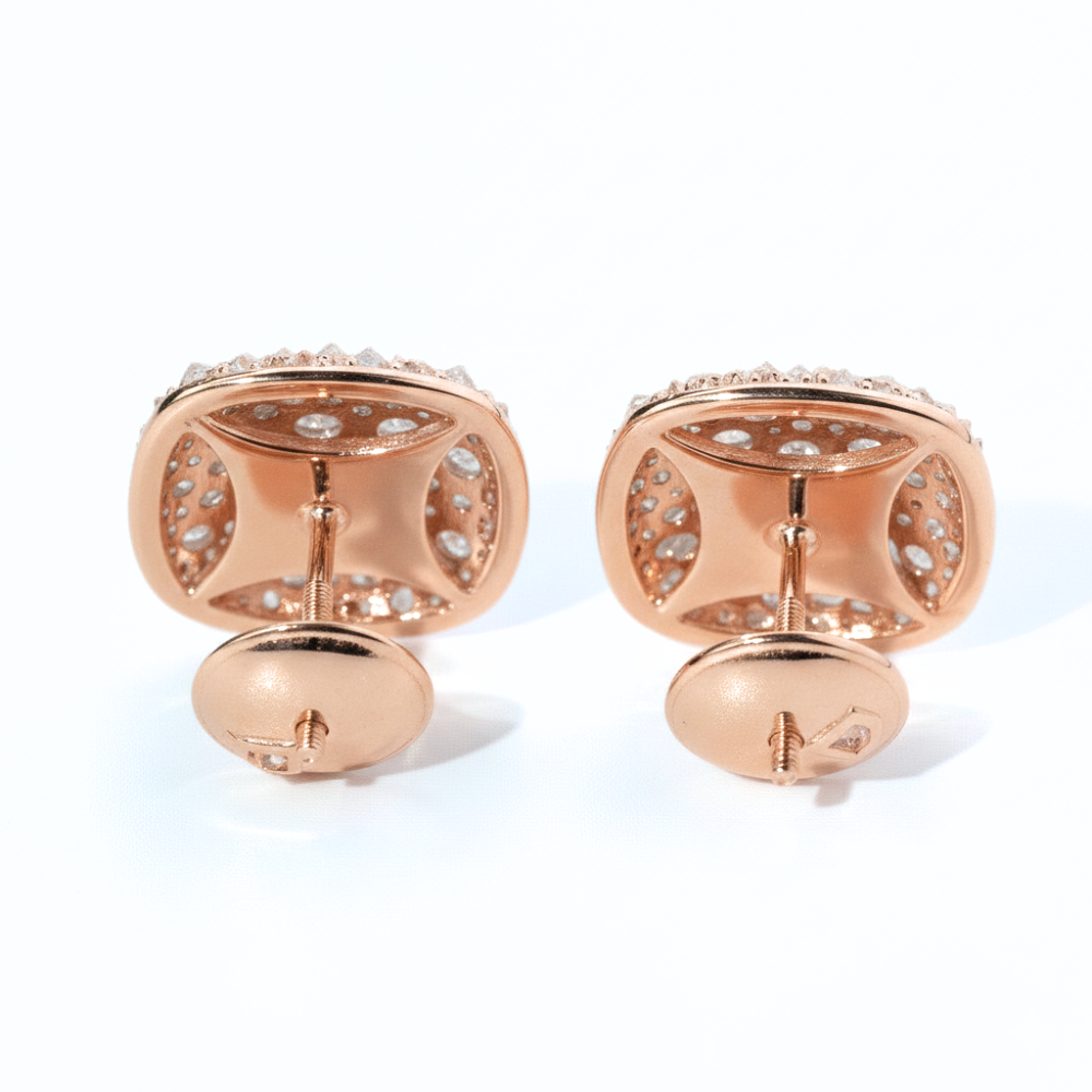 Natural Diamond Reverse Setting Squircle Stud