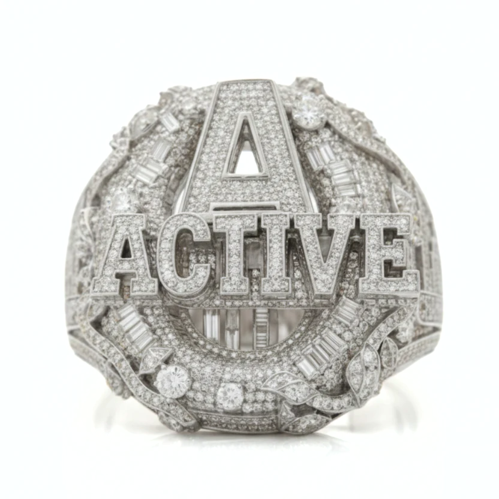 Iced Out Round & Baguette Diamond ACTIVE Ring