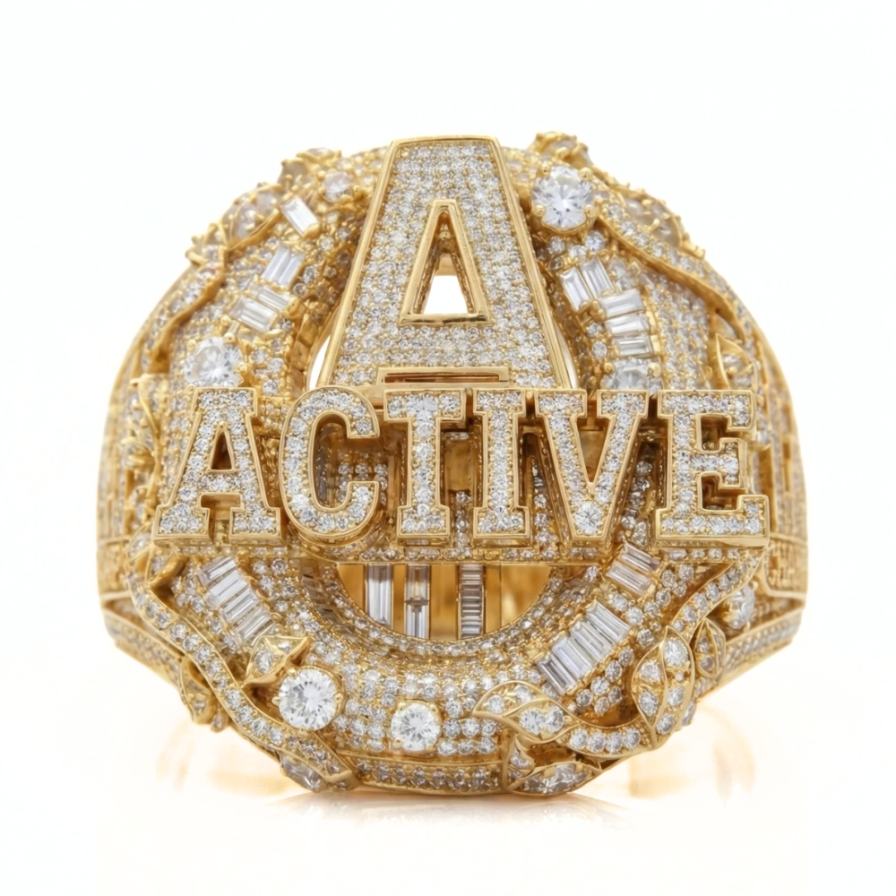 Iced Out Round & Baguette Diamond ACTIVE Ring