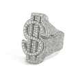 Diamond Dollar Iced Out Round & Baguette Ring