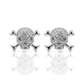 Custom Skull Pavé Diamond Stud Earrings – Solid Gold