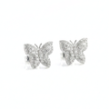 Butterfly Diamond Stud Earrings | Solid Gold, Round Cut