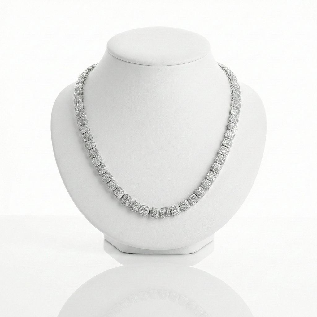 Luxury Tennis Chain with Round Cut Pavé Diamonds