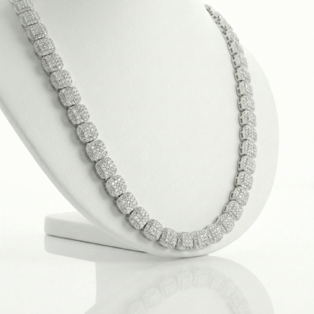 Luxury Tennis Chain with Round Cut Pavé Diamonds