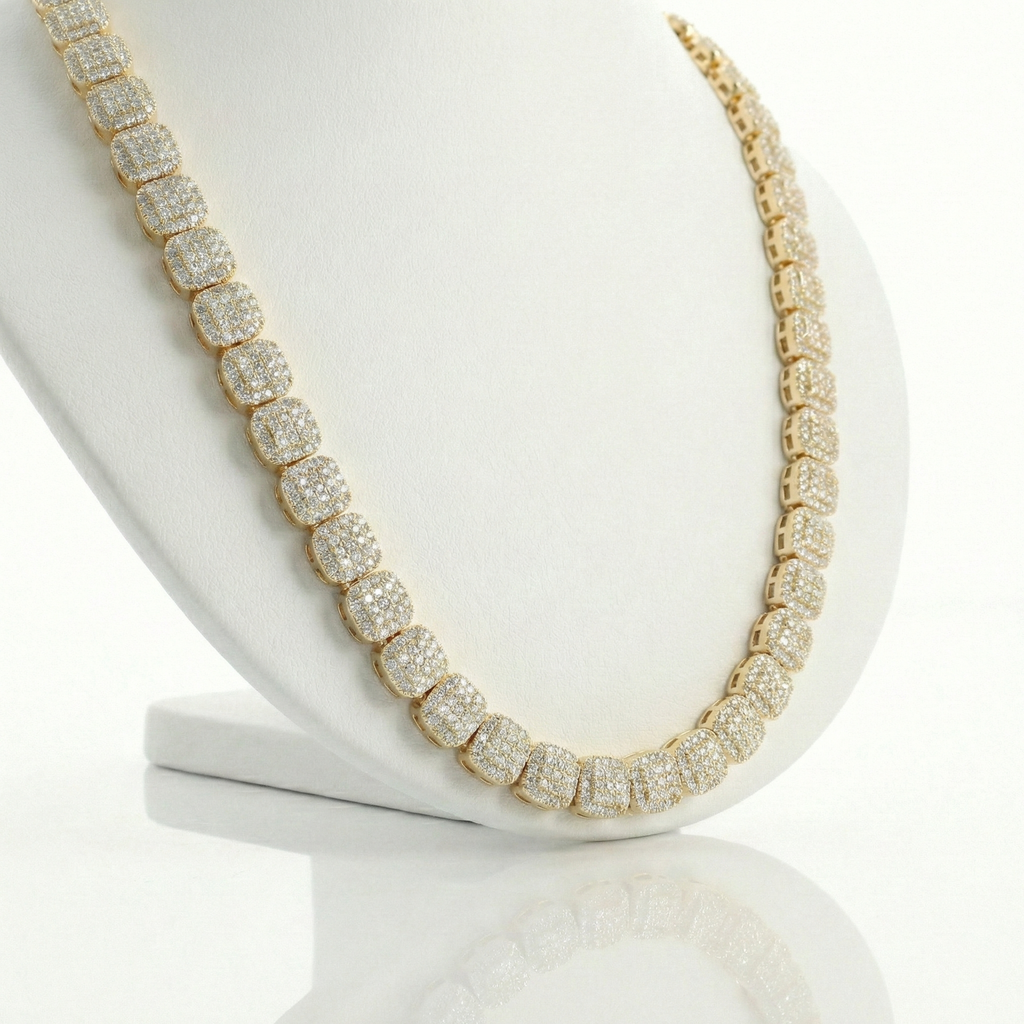 Luxury Tennis Chain with Round Cut Pavé Diamonds
