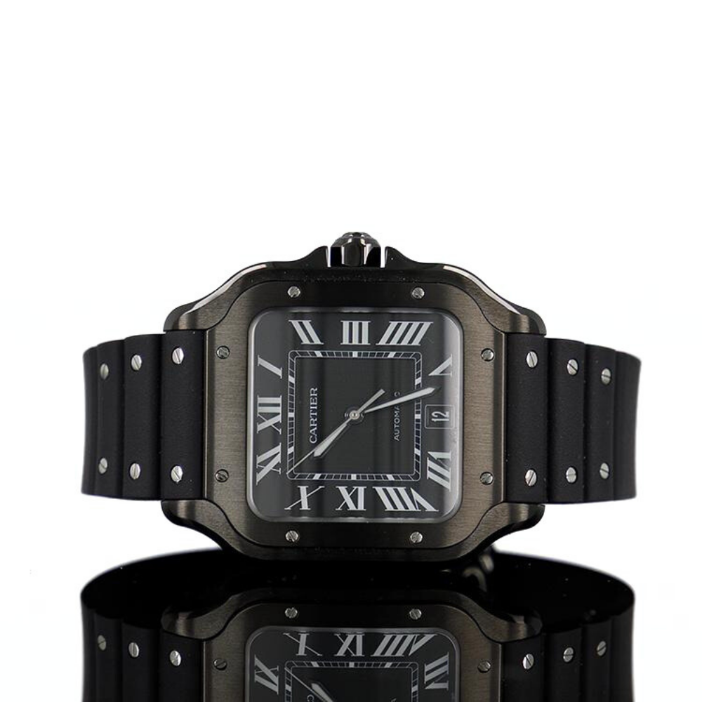 Cartier Santos 39.8mm Black Steel Automati