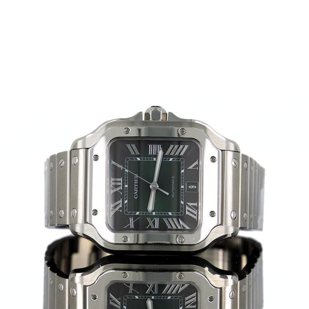 Cartier Santos 39.8mm Steel Green Dial Automatic