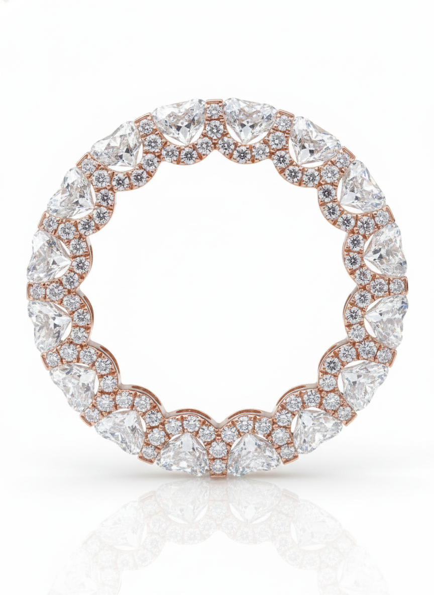 Eternity Round Cut Diamond & Pavé Side Hip Hop Ring
