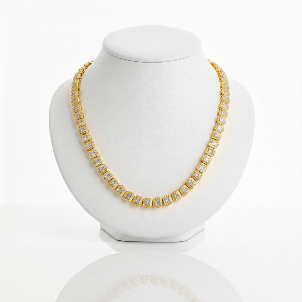 Luxury Tennis Chain with Round Cut Pavé Diamonds