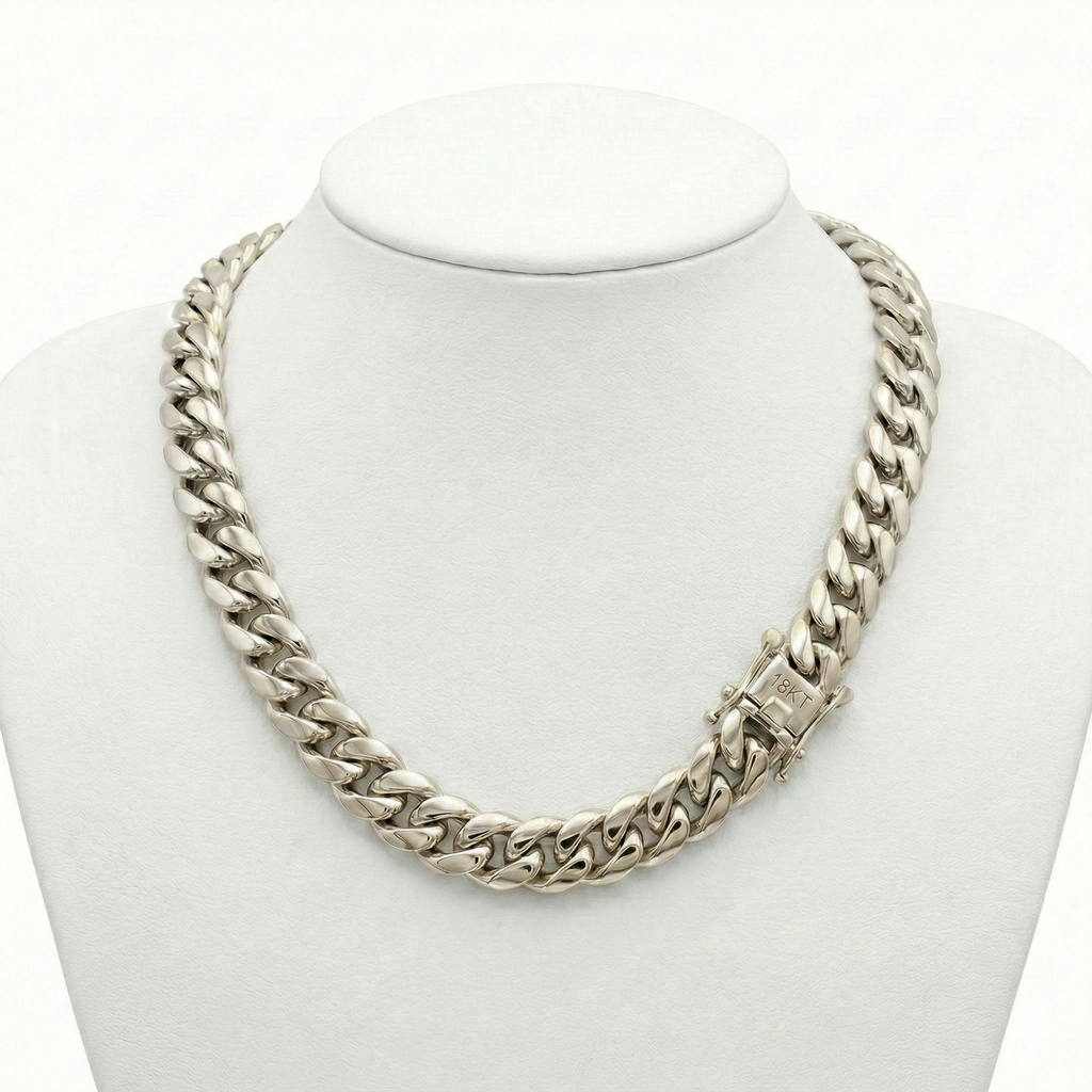 10MM Solid Gold Cuban Link Chain – 18K