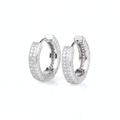 Solid Gold Round Brilliant Diamond Hoop Earrings