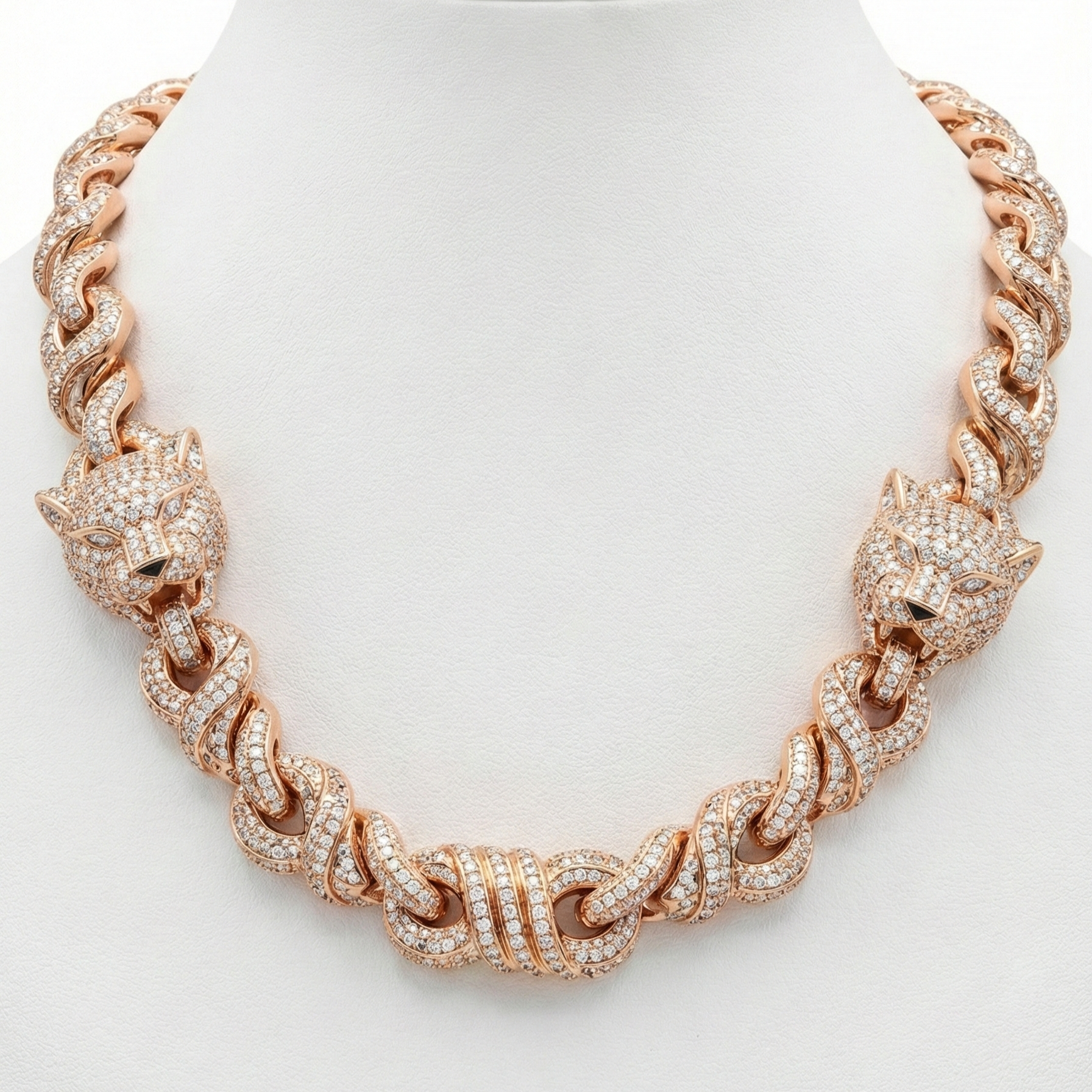 Rapper Style Panther Cuban Link – Natural Diamonds