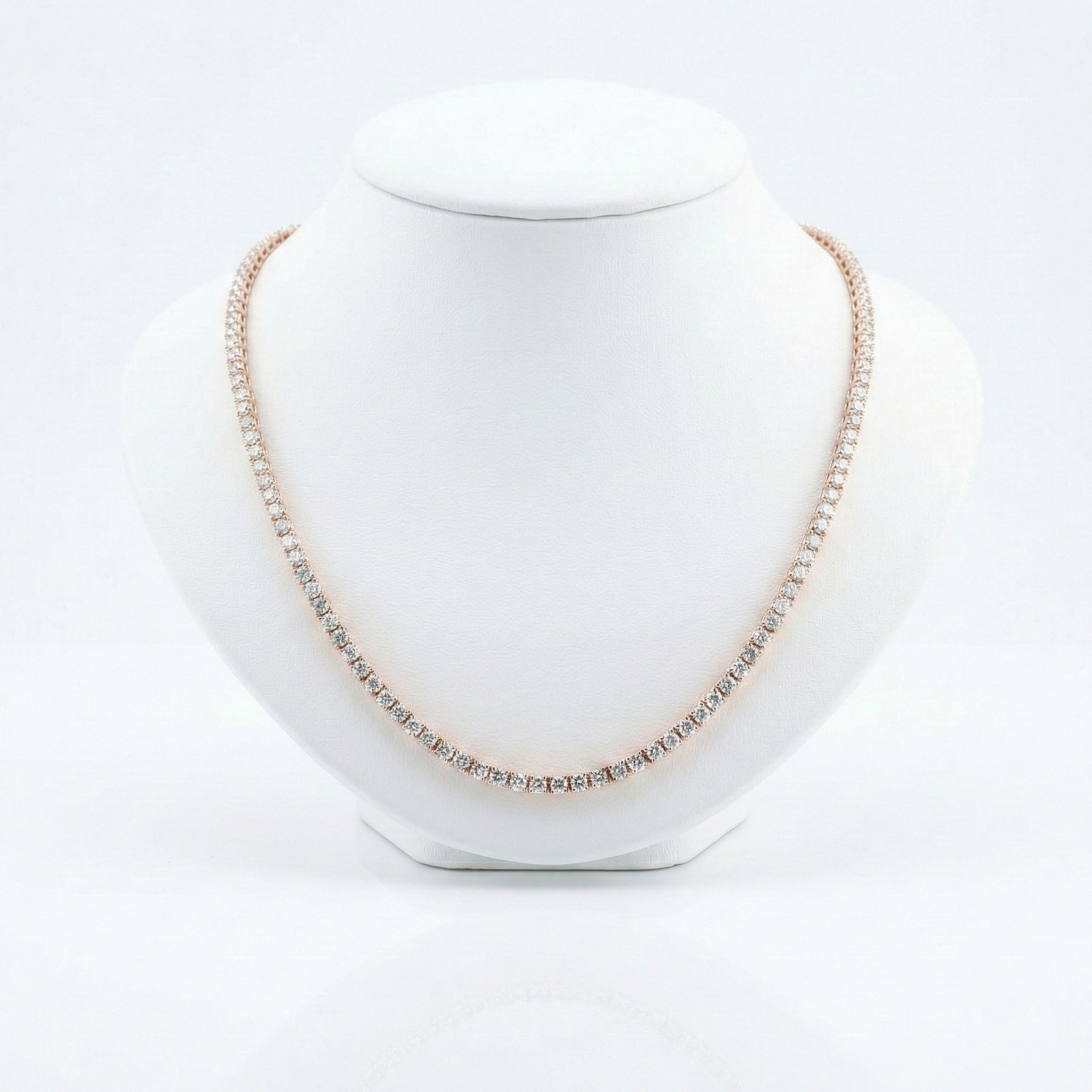 Illusion Set Round Cut Diamond Tennis Chain