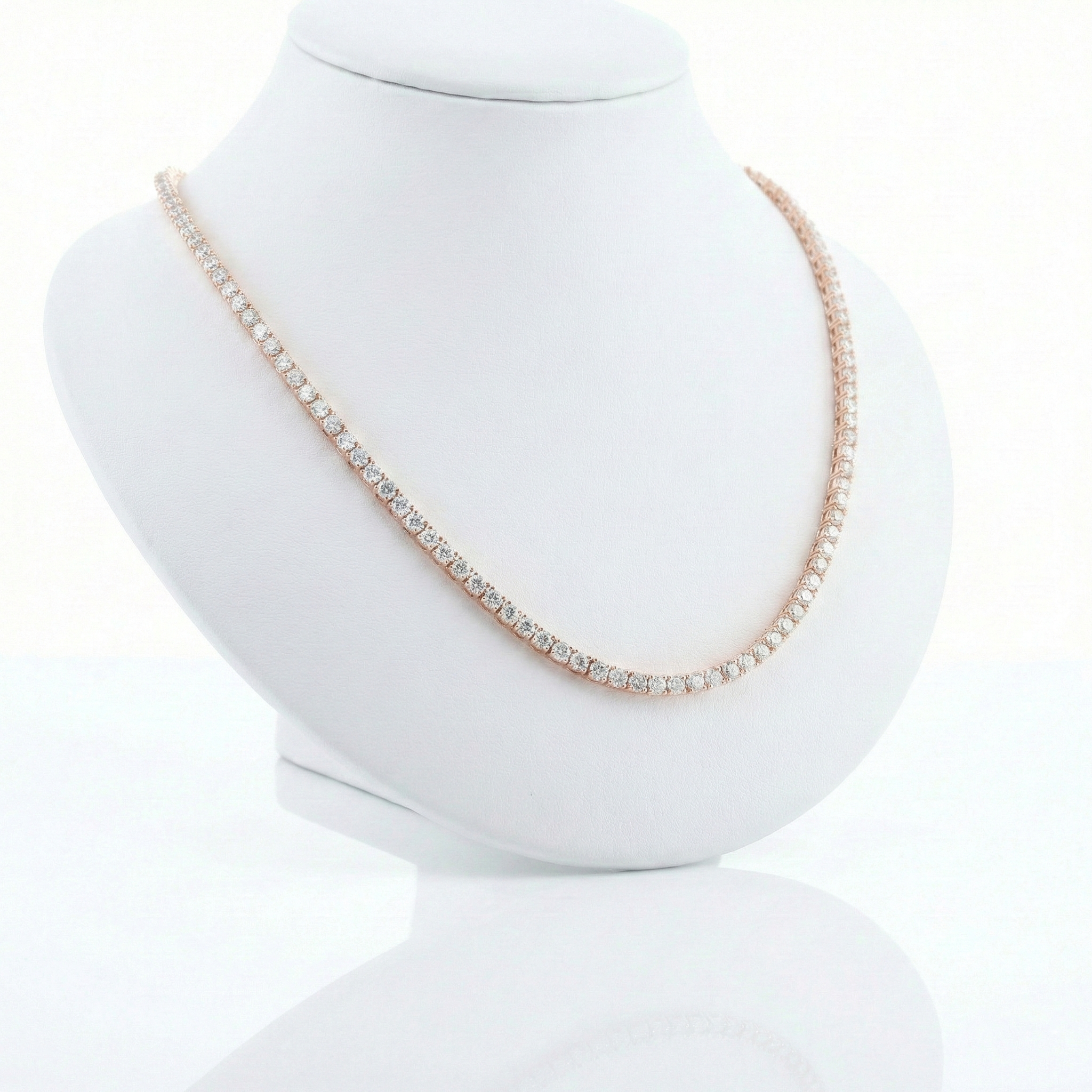 Illusion Set Round Cut Diamond Tennis Chain