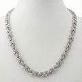 Solid Gold Round Cut Diamond Pavé Twisted Necklace