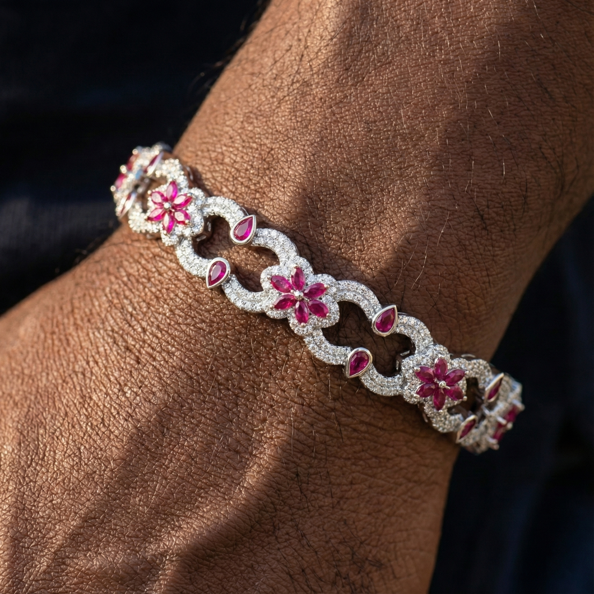 Hip Hop Floral Infinity Diamond Bracelet – Fully Iced Luxury