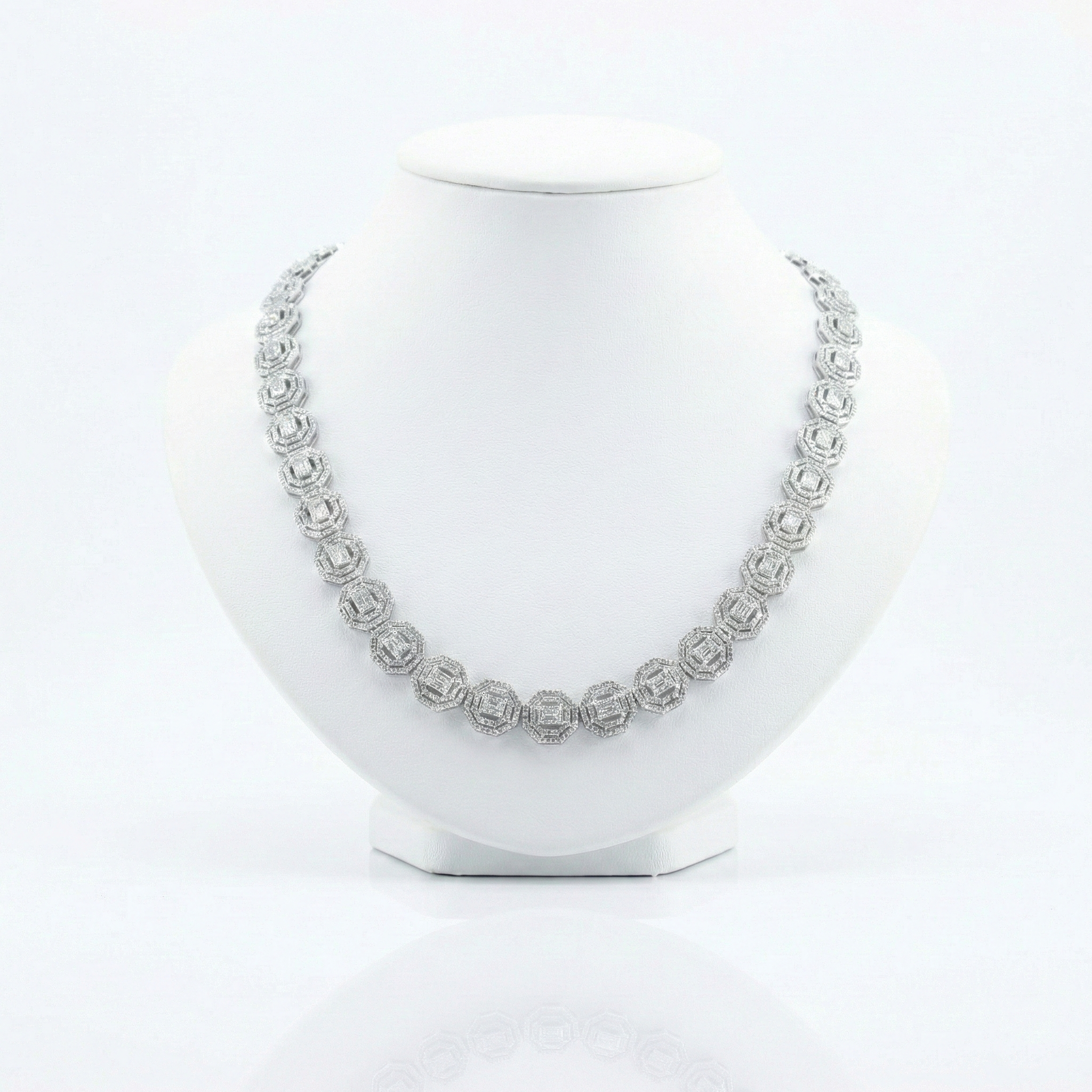 Iced Out Octagon Link Chain – Baguette & Round Diamonds
