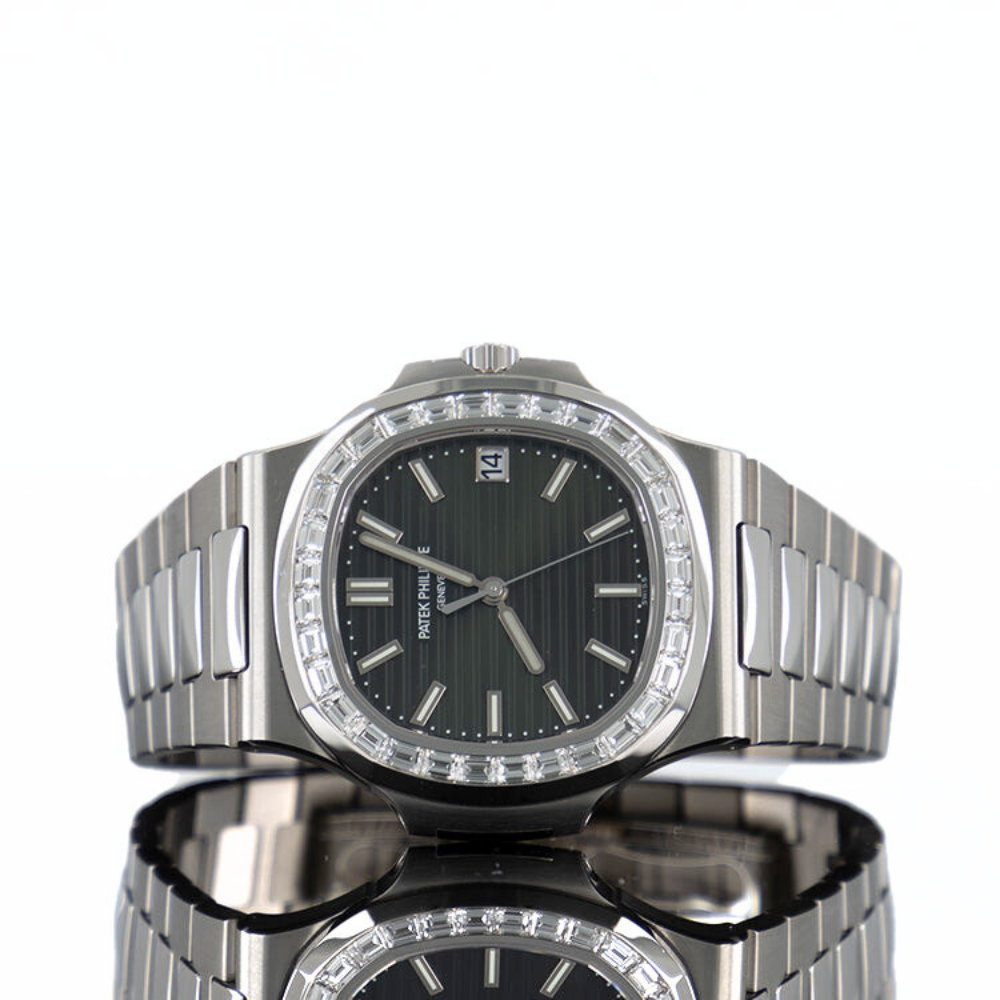 Patek Philippe Nautilus Green Dial Diamond Bezel 40mm