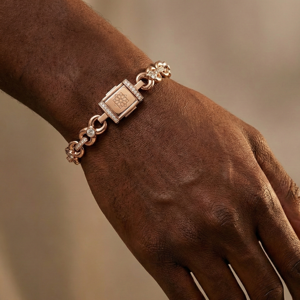 Infinity Link Iced Out Round Diamond Bracelet