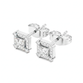 Hip Hop Square Diamond Studs | Princess Cut Iced Out