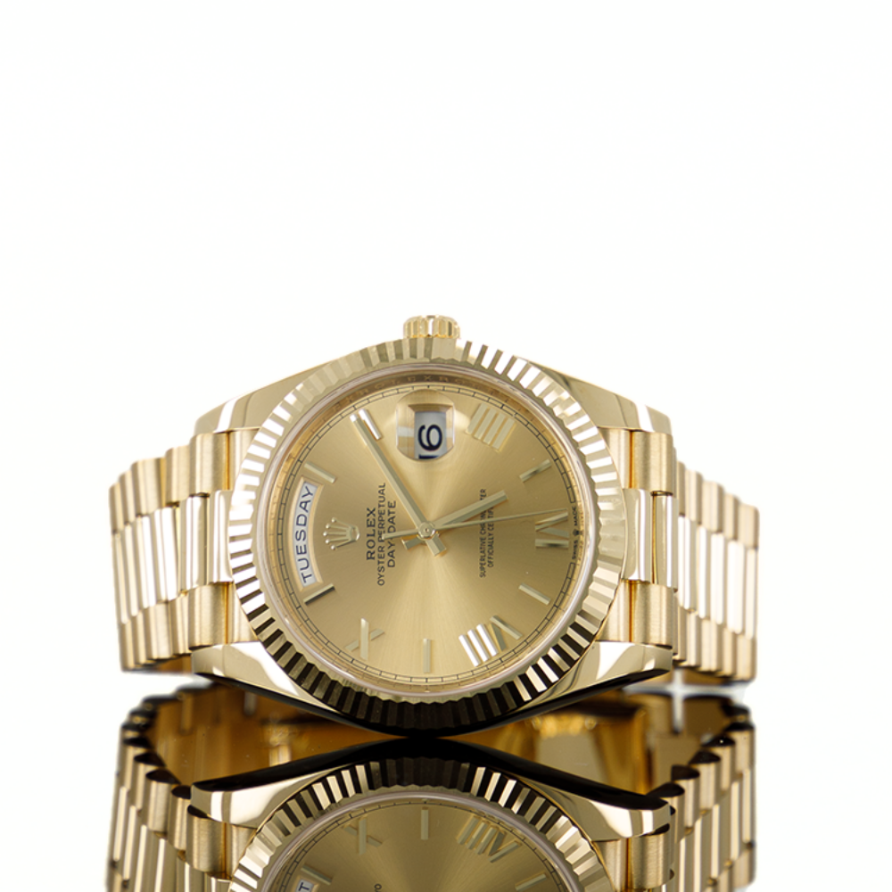 Rolex Day-Date 40 Yellow Gold Champagne Roman Dial