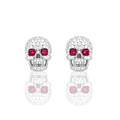 Hip Hop Skull Diamond Earrings | Iced Out Statement Studs